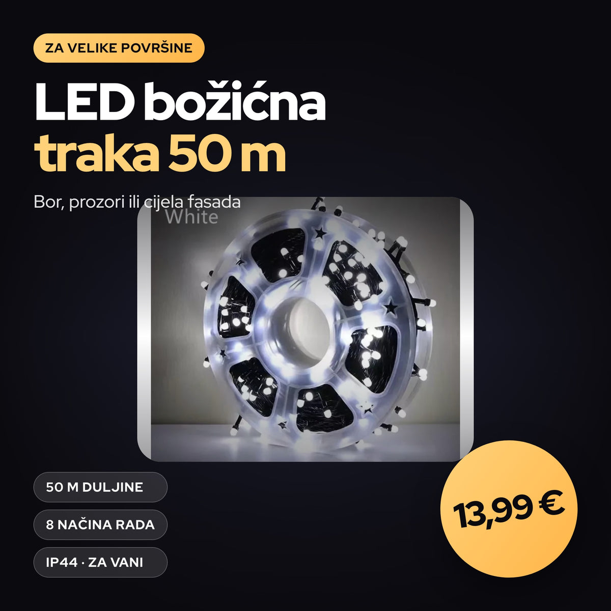 LED Božićna Traka 50m
