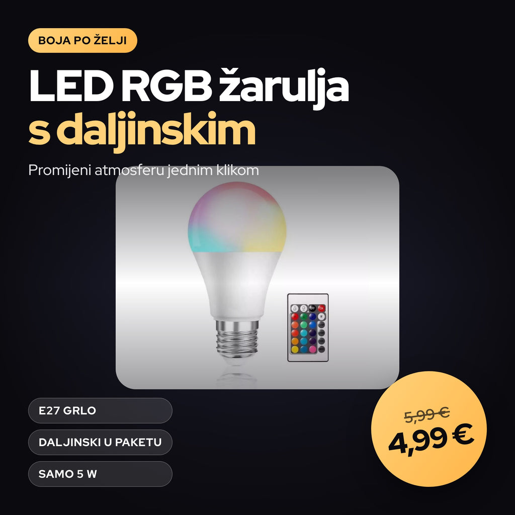 LED RGB Žarulja S Daljinskim Upravljačem